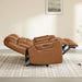 Genuine Leather Power Loveseat Recliner Sofa, Lay Flat Loveseat Reclining Sofa with Power Headrest, Cup Holders, USB & Type-C Ports, Dual Recliners for Living Room, Saddle Brown