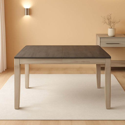 Furniture Abacus Rectangular Dining Table, 48"-60" Table W/ 12" Butterfly Leaf Extention, Seats up to 6, Kitchen/Dining/Living Room, Asian Hardwood Solids, 36" D X 48" W X 30" H, Gray