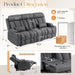 with Adjustable Headrest, Zero Wall Hugger Reclining Couch RV Loveseat Recliner Sofa with Charge Device &Drop down Table (Dark Gray, Sofa)