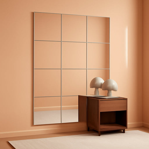 Home Gym Mirrors 12 Inch X 12PCS, HD Glass Wall Mounted Mirror Tiles for Home Gym, Bedroom, Living Room, Door, Closet