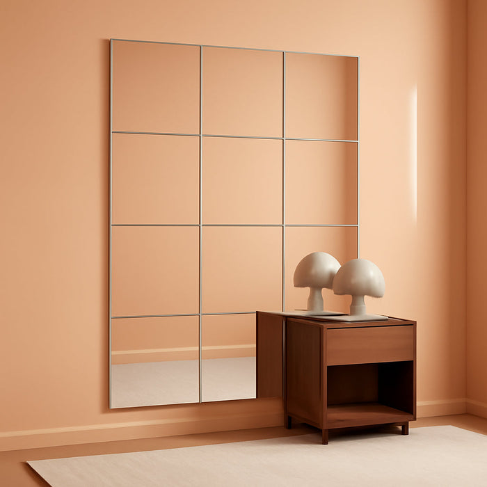 Home Gym Mirrors 12 Inch X 12PCS, HD Glass Wall Mounted Mirror Tiles for Home Gym, Bedroom, Living Room, Door, Closet