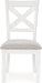 Robbinsdale Casual Upholstered Solid Wood Dining Chair with Nailhead Trim, Set of 2, White & Light Gray