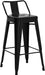 30 Inch Metal Bar Stools Set of 4 Bar Height Barstools Kitchen Chair Industrial Bar Stools with Low Back for Indoor Outdoor Use Matte Black