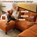 OneHundredInch UShaped Sofa Plush Chenille Ottoman Orange