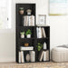 5-Tier Solid Wood Bookcase Open-Design Shelves Blackwood