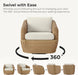 CHITA 360° Swivel Patio Wicker Chairs Set of 2, Fully Assembled, Brown