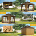10x10Ft Aluminum Gazebo AllWeather With Netting Curtains
