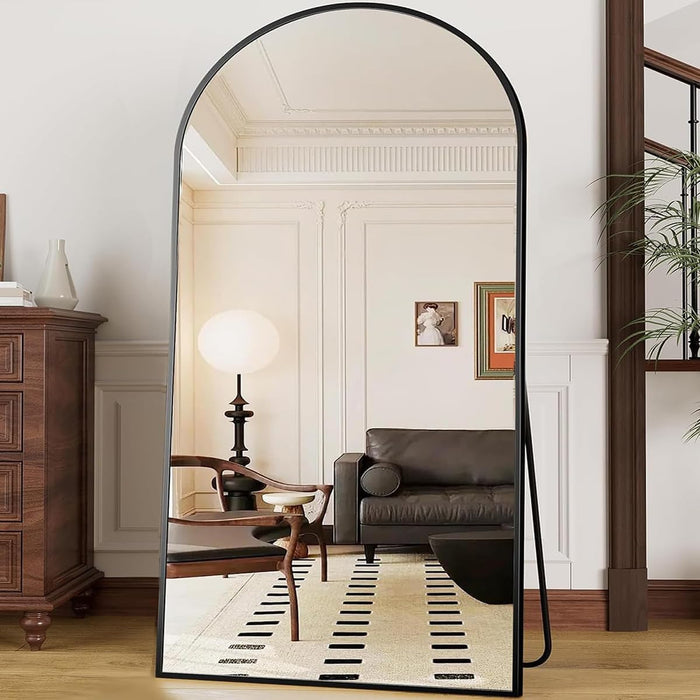 Arched Full Length Mirror 76"X34" Large Floor Full Body Mirror, Black