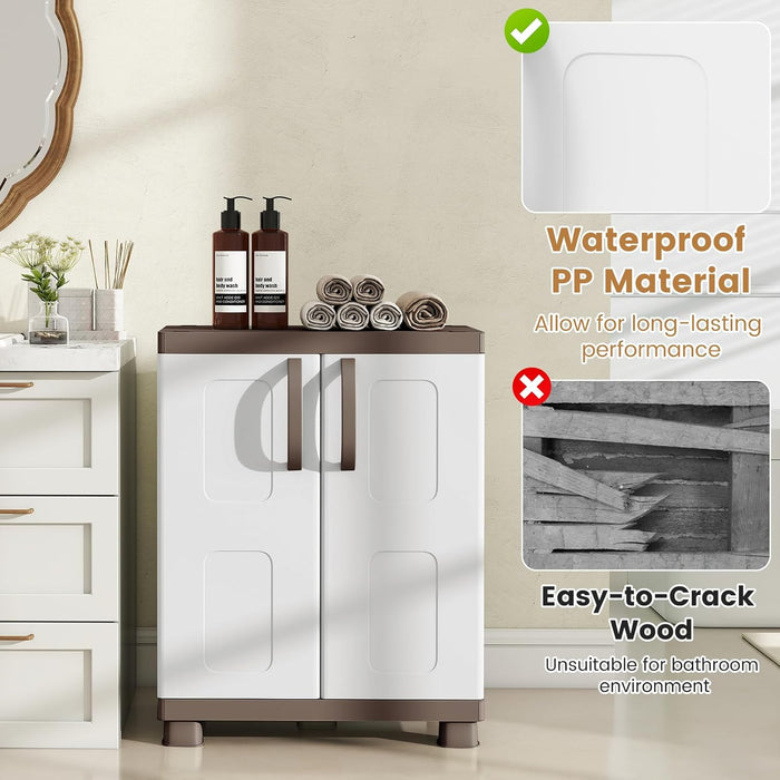 White Plastic Storage Cabinet With Adjustable Shelves