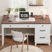 Executive Home Office Desk, Adjustable File Drawer Office Desk