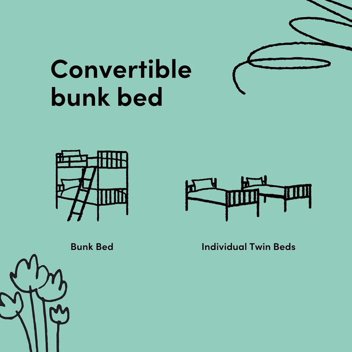 TwinOverTwin Bunk Bed White Finish Greenguard GoldCertified
