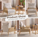 Beige Chenille Modern Armchair Featuring Lumbar Pillow