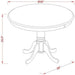 round Pedestal Dining Table, 36" W X 36" D X 30" H, Solid Acacia Wood, Natural Finish, Mid-Century Style, Durable Rubberwood Base, Ideal for Kitchen or Dining Room