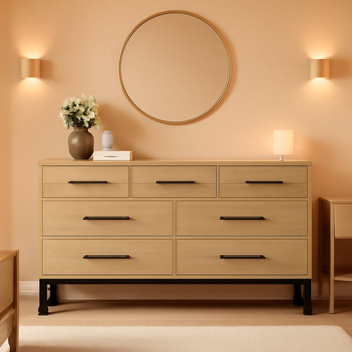 Natural Oak 52InchWide Dresser SleekContemporary Bedroom