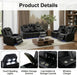 3-Piece Power Reclining Sectional Sofa Set with LED Lights,Air Leather Recliner Couch with USB Power Port,Storage Console/Cup Holder,Recliner Sofa Set for Living Room Furniture,Black