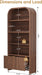 Walnut 70-Inch Freestanding Arched Bookcase Fluted Drawer