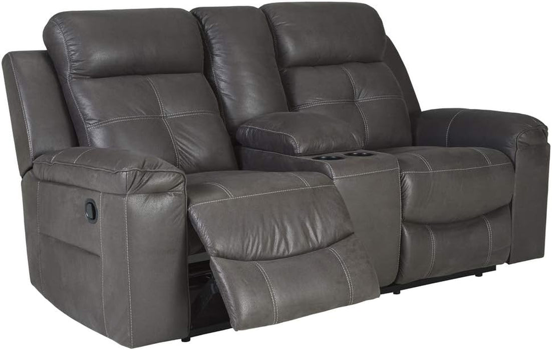 Faux Suede Recliner Loveseat - Dark Gray