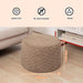 Fluffy round Ottoman Pouf with All-In-One Foam Filling 20" X 14" Furry Ottoman Foot Rest Foot Stool for Living Room or Bedroom (Light Coffee)