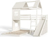 NaturalPineDurable TwinOverFull BunkBed WithSlide StorageChest Playhouse Framework