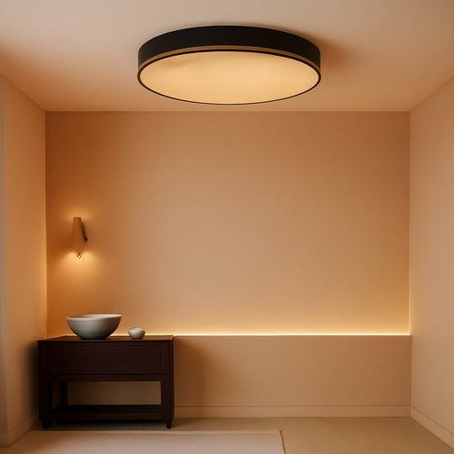 16 Inch Alabaster Flush Mount Ceiling Light with Remote, Modern Black Spanish Marble LED Ceiling Light, ETL Listed, 2700K-5000K 0%-100% Dimmable with Memory for Bedroom Living Room Hallway Foyer
