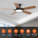 52 Inch Ceiling Fans with Lights,Remote Control Multifunctional Quiet Fan with Three Color Temperature and Dimmable Light with Reversible Blades Black