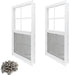 2 Pack Shed Window, 12 X 18 Flush Mount Window with Tempered Glass and Fiberglass Screen for Shed, Chicken Coop, Playhouse, Household, Garage