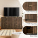 Walnut Dresser for Bedroom, Modern Dresser with 6 Drawers and Smooth Slides, Wide Chest of Drawers with Golden Handles for Bedroom, Living Room, Closet, 15.7" D X 55.1" W X 31.4" H