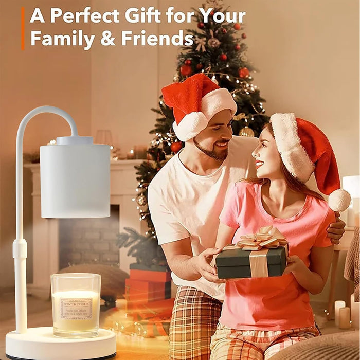Candle Warmer Lamp with Timer & Dimmer, Height Adjustable Electric Wax Melt Warmer for Jar Candles, Gifts for Mom Home Decor, White