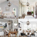 Wood Chandelier Farmhouse FourLight Rustic Brown 15In