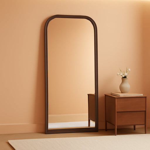 28"×69" Rounded Top Large Full Length Mirror, Arched Vintage Floor Stangding Body Mirror - PU Frame, Wall Mounted Hanging Leaning Antique Decor for Dressing Room, Entryway, Bedroom, Bronze