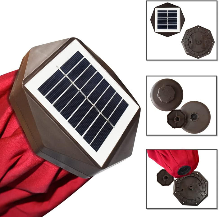 USA 10-Year-Non-Fading Solar Market Umbrella with 80 LED Lights Patio Umbrellas Outdoor Table Umbrella with Ventilation