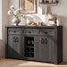 Sideboard Buffet Cabinet with Storage, Charging Station, Wine Rack