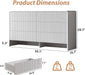 55" Wide Modern Curved 6 Drawer Dresser，White