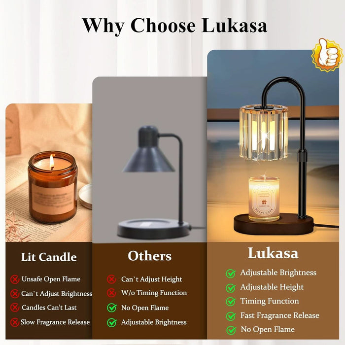 Candle Warmer Lamp with Timer, Dimmer Adjustable Height, Birthday Gifts for Women Men, Mother'S Day Gifts for Mom, Wax Melt Warmer for Candles for Home Room Decor, Thanksgiving Christmas Gifts