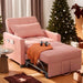 Sleeper Chair,  Convertible Recliner Chair Single Sofa with Pull Out Couch for Living Room, Pink Sofa