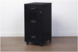 3 Drawers 29.52" Vertical Black Metal Filing Cabinet Lockable Pre-Assembled Movable Letter Size for Home, Office