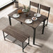 Dining Table Set for 4, Kitchen Table and 2 Chairs for 4 with Bench, 4 Piece Dining Table Set for Small Space, Apartment