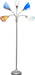 LF2006-SBG 67" Contemporary Multi Head Medusa 5 Light Adjustable Gooseneck Silver Floor Lamp with Blue, White, Gray Shades for Kids Bedroom Playroom Living Room Office