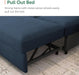 Sleeper Sectional Sofa with Pull Out Bed U Shaped Sectional Couch with Storage Chaise Velvet Sectional Sleeper Sofa Bed for Living Room, Dark Blue