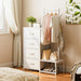Multifunction White Dresser With Builtin Shoe Rack