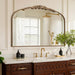 Gold Large Fireplace Mirror: 48"X33" Baroque Vintage Arched Mirror