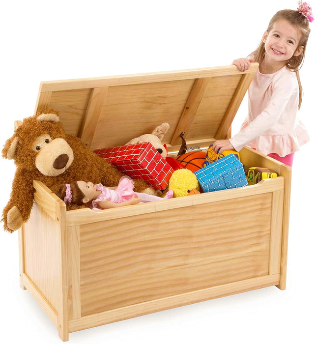Blonde PremiumWood Toy Chest With GenerousStorageCapacity