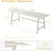 Solid Wood Writing Table - 72" W Minimalist Long Computer Desk, White