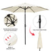 9Ft Patio Umbrella Outdoor Portable Table Market Umbrella with Push Button Tilt/Crank Waterproof Uv-Proof,Off-White