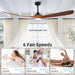 72in Walnut Outdoor Ceiling Fan With Lights