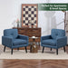 Blue Mid Century Upholstered Fabric Accent Armchair