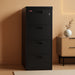 Turtle Contour 4 Drawer Fire Rated File Cabinet, Black