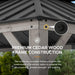 12x20 Ft CedarFramed Wood Gazebo MatteBlack Outdoor