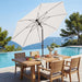 9FT Outdoor Patio Umbrella,Market Table Umbrella with 8 Fiberglass Ribs, Pool Umbrella with Tilt and Crank, UV Protection Lightweight & Wind-Resistant for Lawn, Garden, Deck and Backyard, Cream White