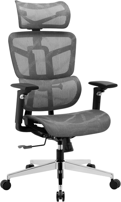 Ergonomic Office Chair, High Back Mesh Home Office Desk Chair with Adjustable Backrest & Lumbar & Wide Cushion, Big Tall Computer Task Chair with Adjustable Armrests & 90°-135° Tlit